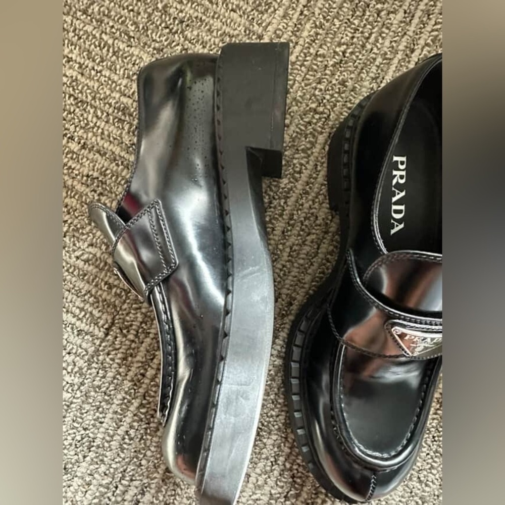 Prada Black Chunky Platform Loafers - Picture 3 of 3